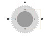 Rear sprocket Puch X30 with Grimeca snowflake wheels 42 teeth Esjot A-quality thumb extra